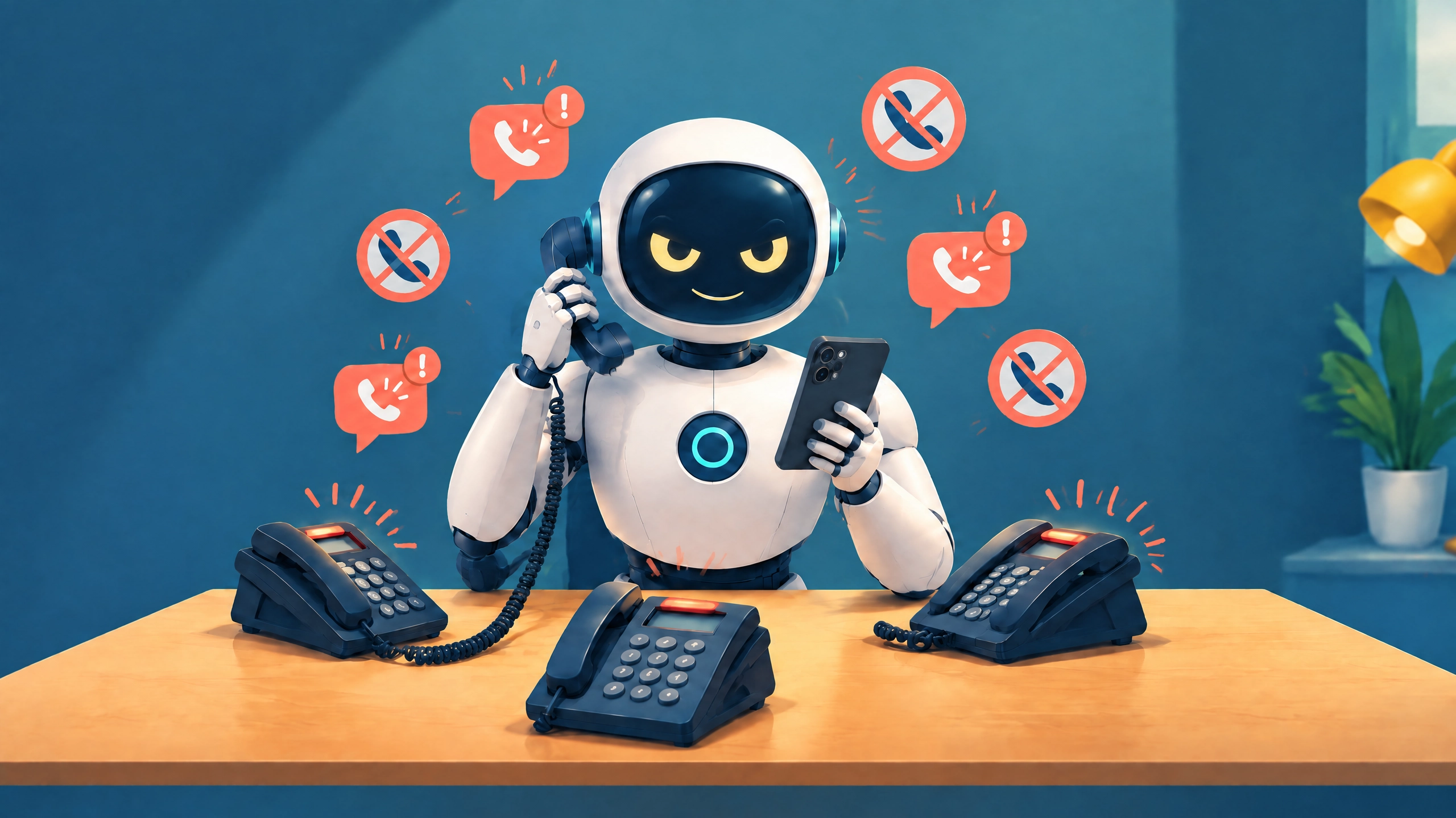 Robô fazendo ligações indesejadas em vários telefones